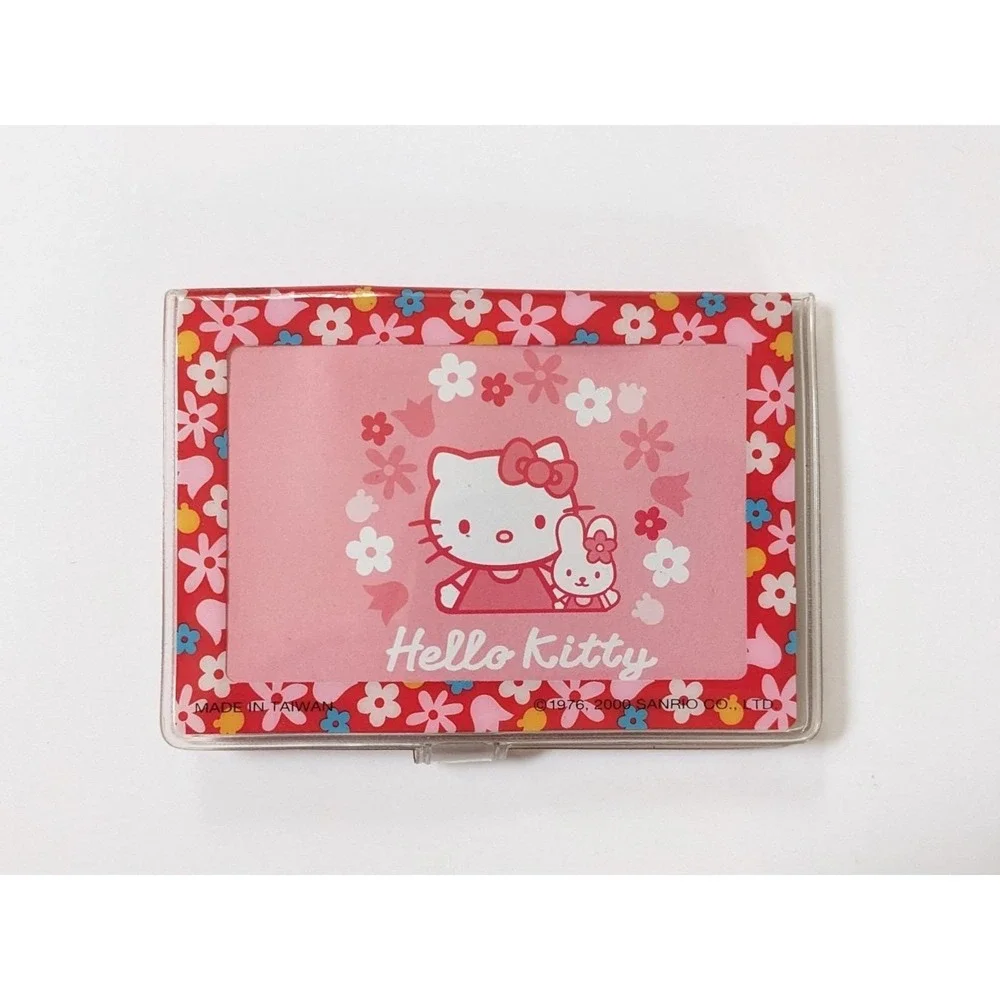 Vintage 2000 Sanrio Hello Kitty & Cathy Bunny Red Vinyl Wallet Card ID Holder